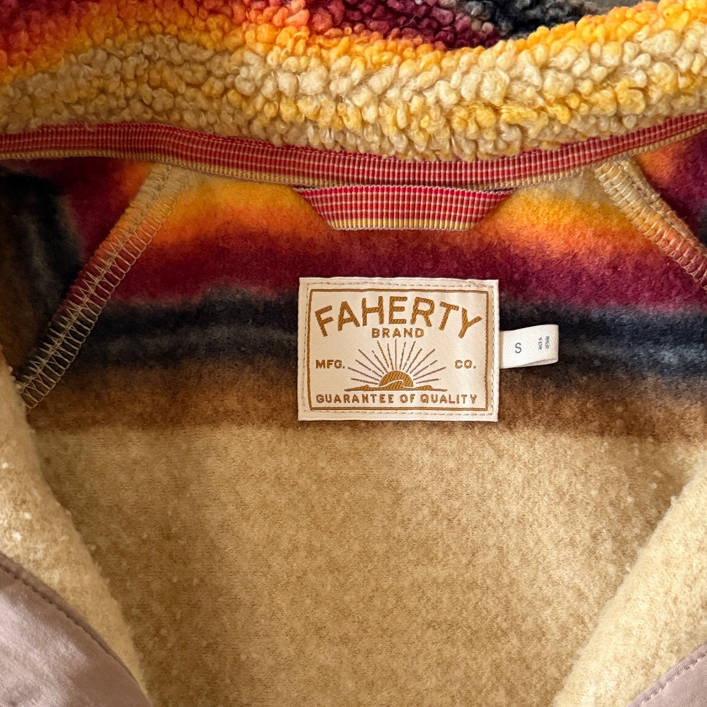 Faherty Multicolor Striped Teddy Jacket - image 2